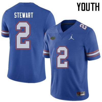 Youth Florida Gators #2 Brad Stewart NCAA Jordan Brand Royal Authentic Stitched College Football Jersey XBL7662FQ